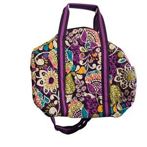 Vera Bradley Large Quilted Travel Weekender‎ Bag Floral Pattern Pockets Straps
